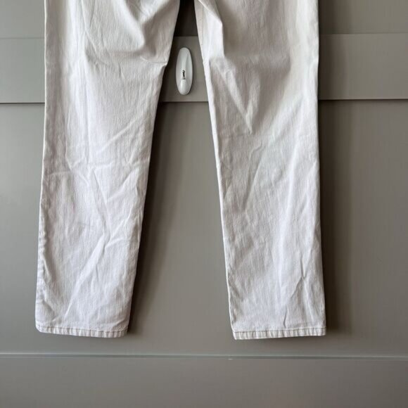 Eileen Fisher Pants Womens Petite Medium White Straight Leg Denim Jeans Made USA - Picture 6 of 16